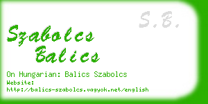 szabolcs balics business card